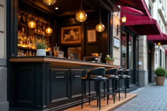 Chevalet de trottoir bois noir : l’élégance au service de votre pub