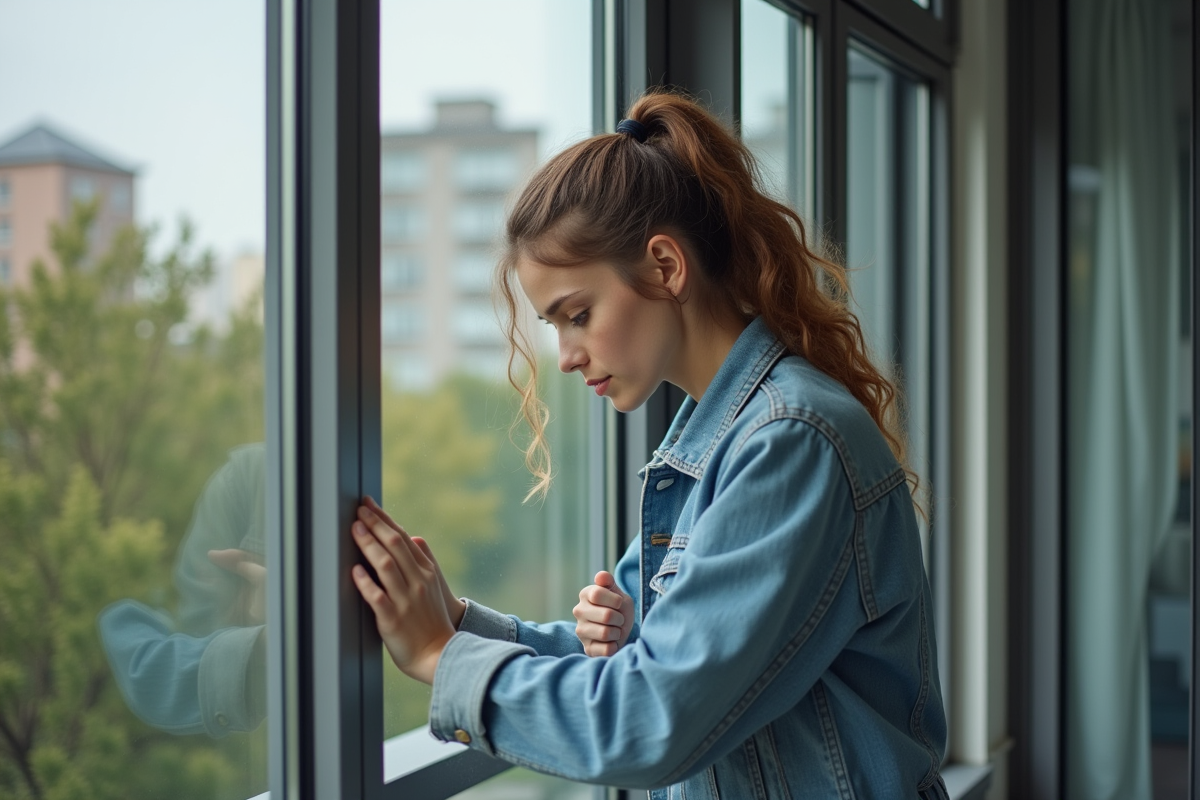 Jeune femme posant du joint d