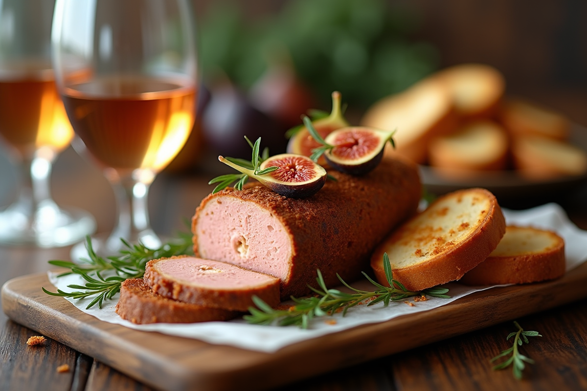 Foie gras en terrine avec figues et brioche toastée